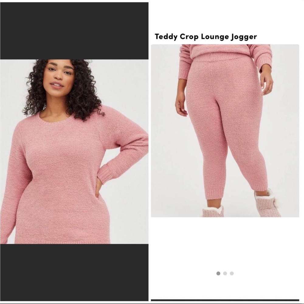Torrid pink teddy yarn sleep set 2x

Open to trades!